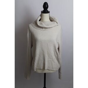 Women’s Rachel Zoe Cream Ribbed Knit Sweater – Size Large